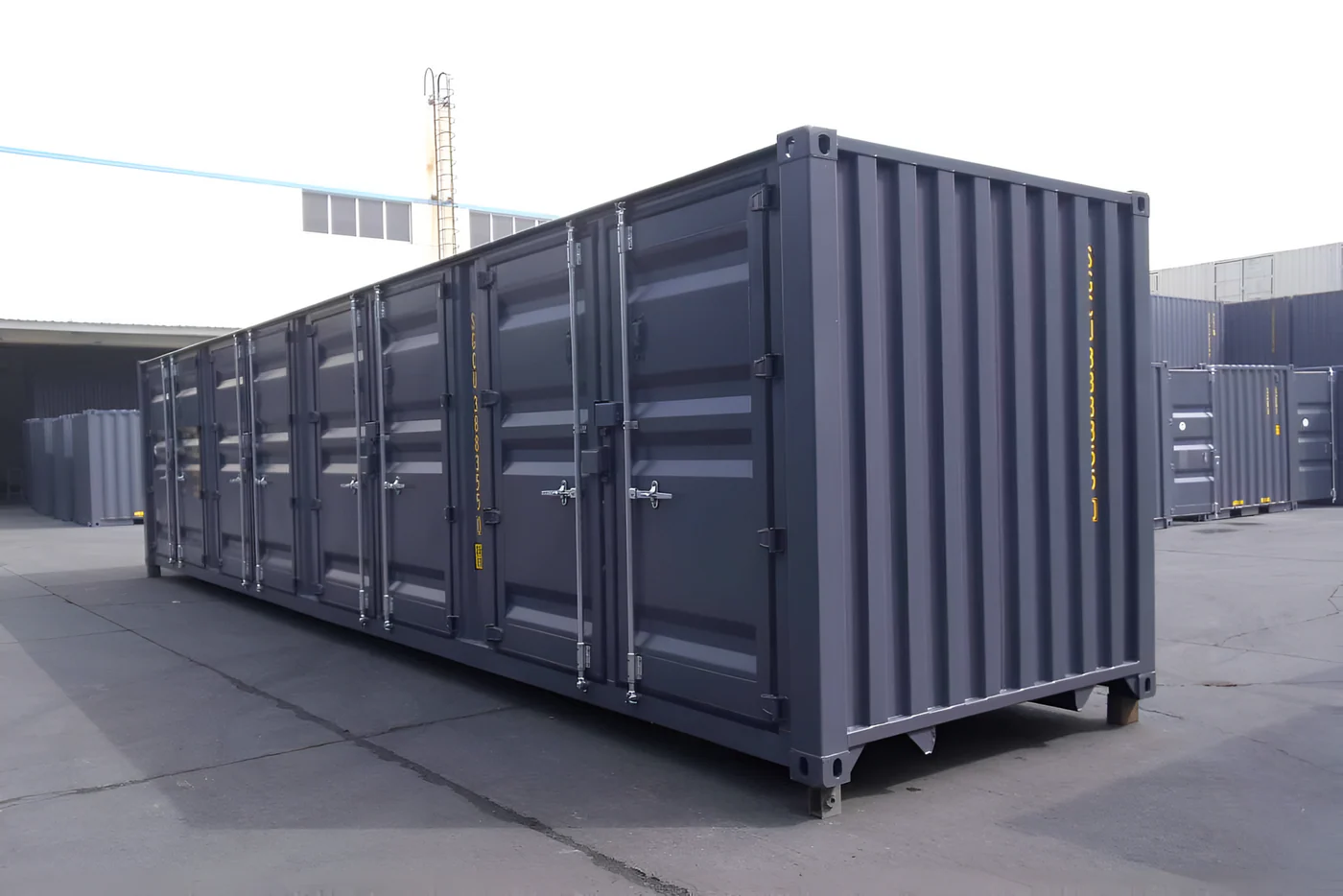 Conteneur de stockage 40 pieds avec 8 portes