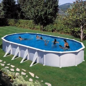 Piscine démontable GRE Atlantis Ovale en acier – Tôle blanche