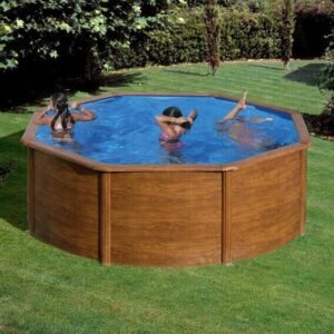 Piscine démontable GRE Sicilia Circulaire – Effet bois