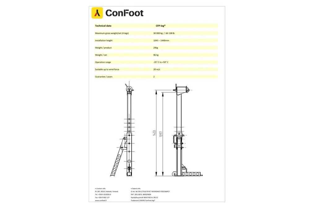 Support pour conteneur ConFoot-Leg CFP – Kit complet – Image 2
