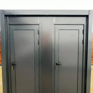 Conteneur Sanitaire WC + lavabo + douche raccordable – gris
