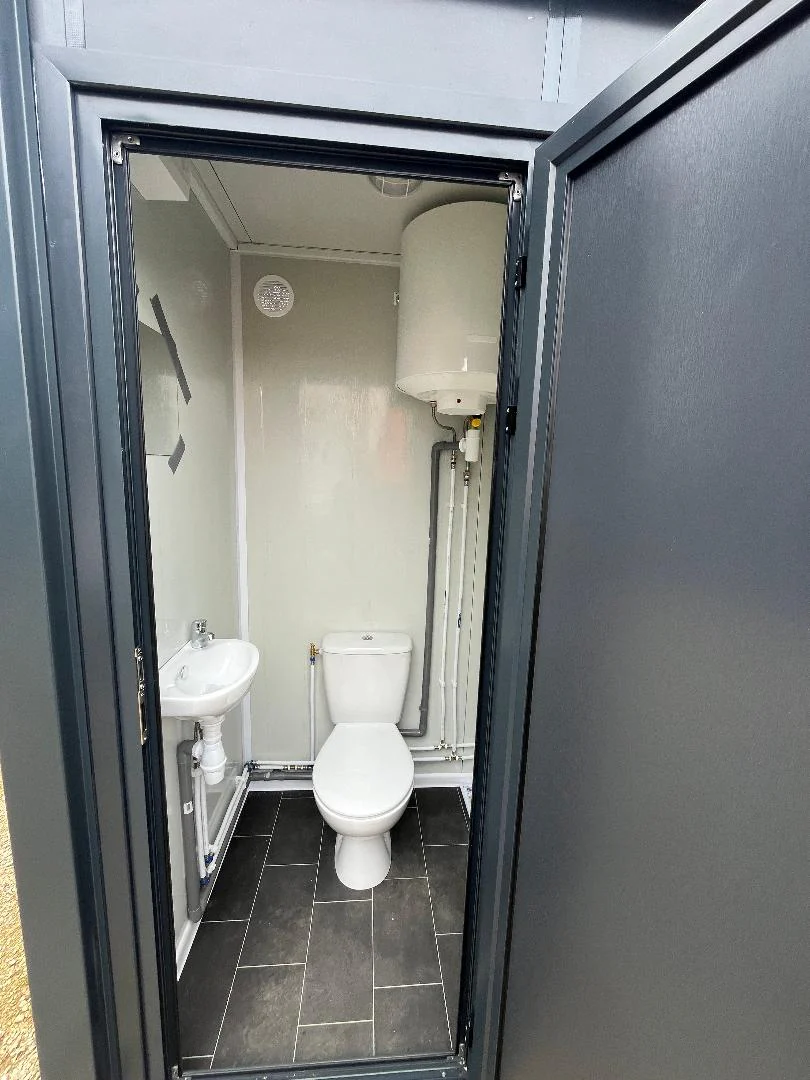 Conteneur Sanitaire WC + lavabo + douche raccordable – gris – Image 3