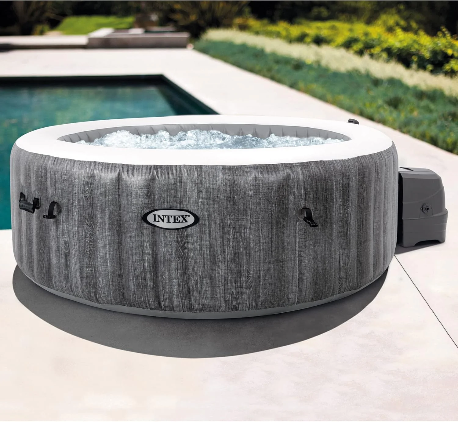 Intex PureSpa Deluxe bois gris – 63″ x 21″